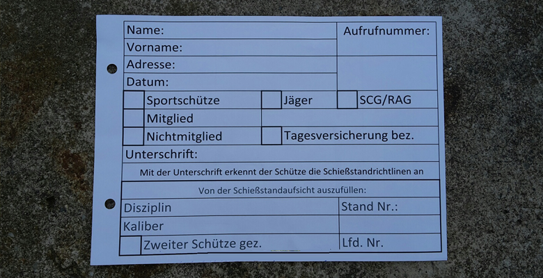 Neuerung beim 100m Stand: Aufrufnummer statt blauer Schießstandnummer