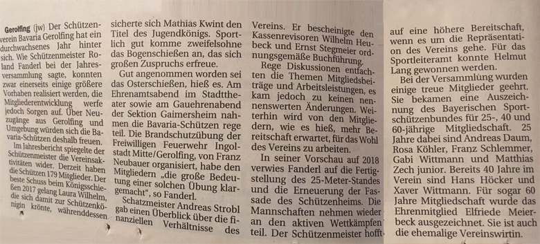 Bavaria-Schützen sorgen sich um Mitgliederentwicklung